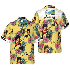 Guitarist Pineapple Seamless Pattern Custom Hawaiian Shirt - Hyperfavor