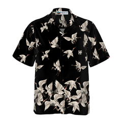 Oriental Red-headed Crane Hawaiian Shirt - Hyperfavor