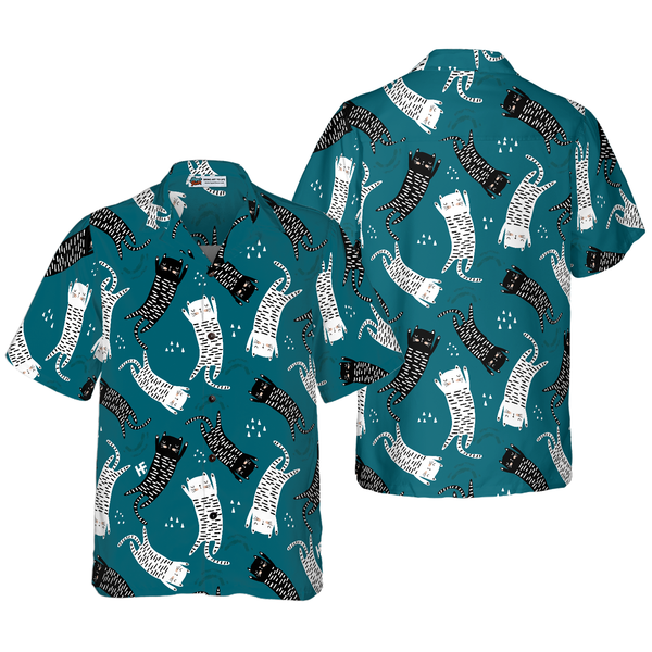 Cats Silhouette Of A Bright Galaxy, Cat Hawaiian Shirt