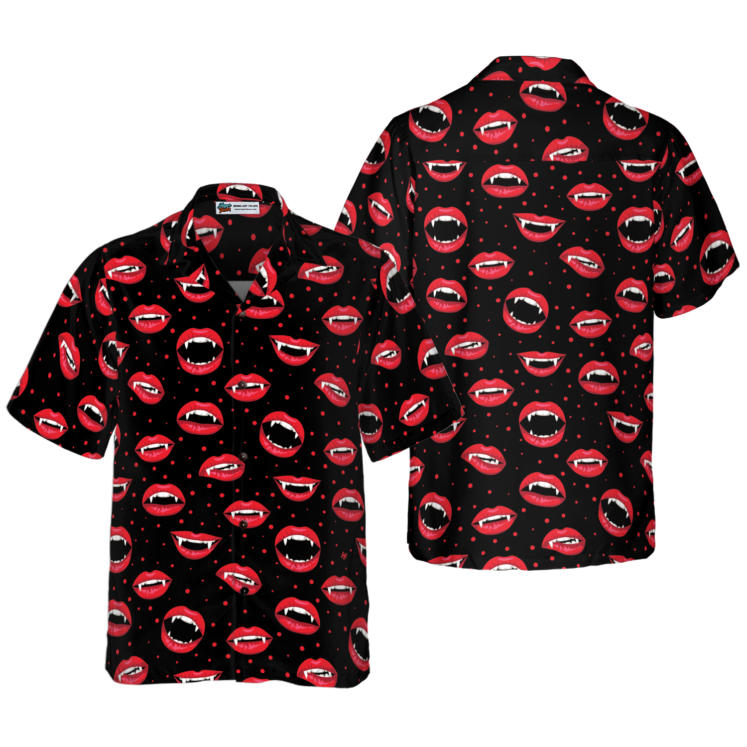 Red Vampire Lips Hawaiian Shirt - Hyperfavor