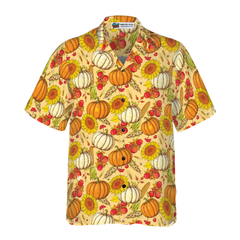 Colorful Hand Drawn Thanksgiving Pattern Hawaiian Shirt - Hyperfavor