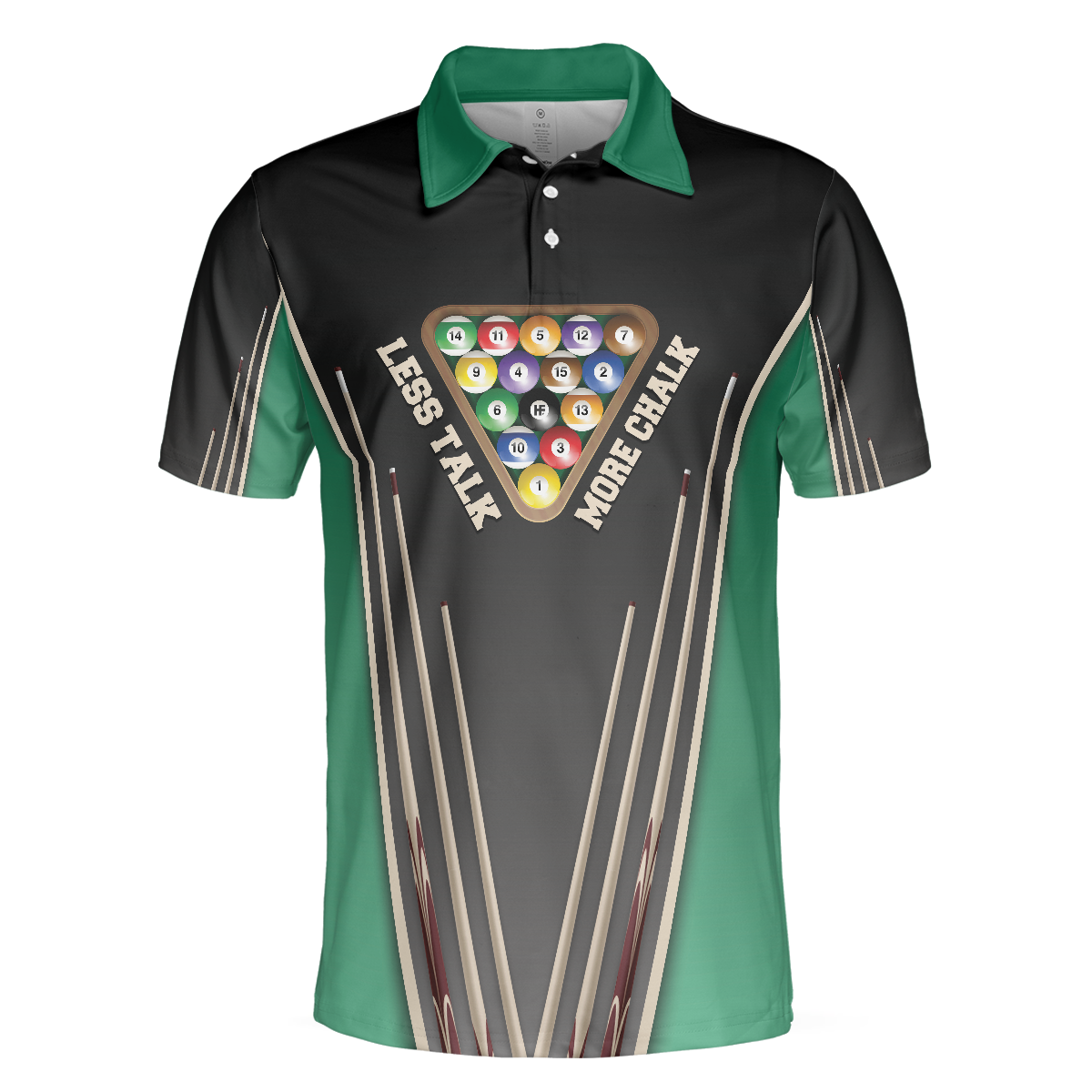 Less Talk More Chalk Short Sleeve Billiards Polo Shirt, Best Billiards Shirt For Men - Hyperfavor