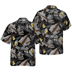 Rose Barber Tools Pattern Hawaiian Shirt - Hyperfavor