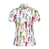 Colorful Female Golfer Short Sleeve Women Polo Shirt, White Golf Shirt For Ladies, Unique Female Golf Gift - Hyperfavor