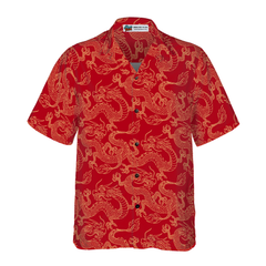 Oriental Dragon Red Hawaiian Shirt - Hyperfavor