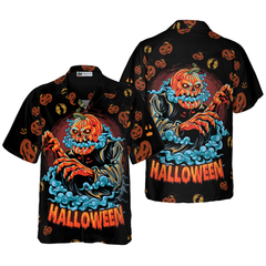 Scary Pumpkin For Halloween Night Hawaiian Shirt - Hyperfavor