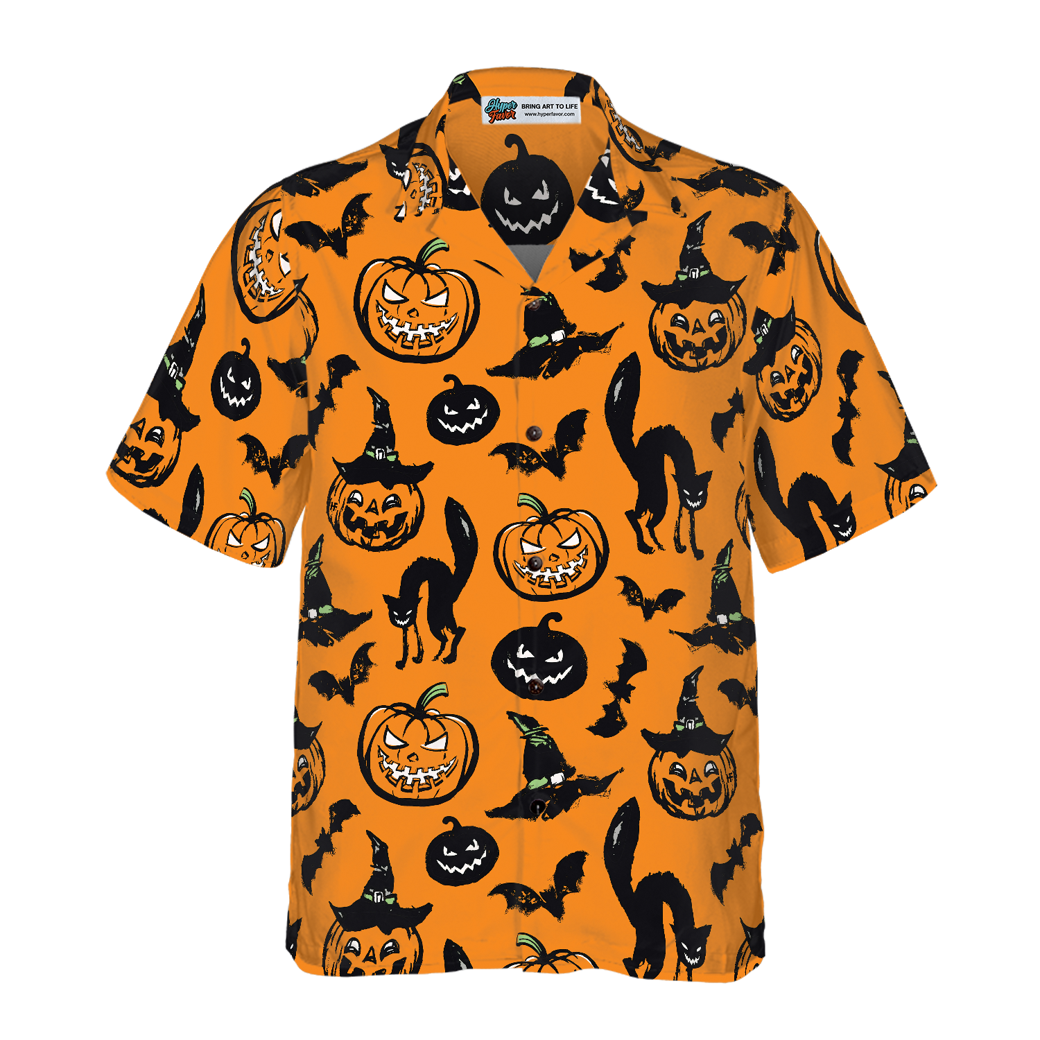 Halloween Pattern Hawaiian Shirt - Hyperfavor