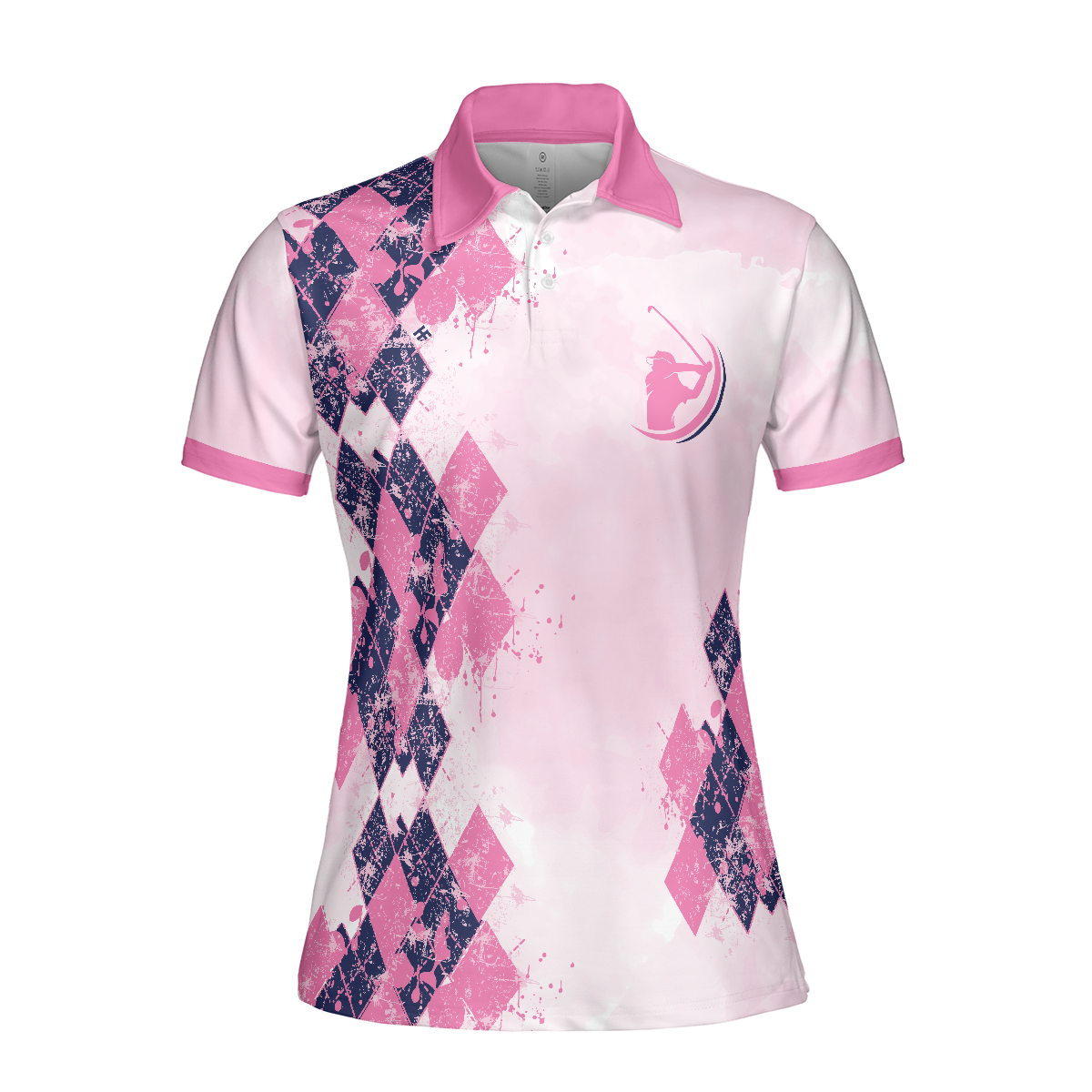 Sometimes It Takes Balls To Be A Women Golf Girl Short Sleeve Women Polo Shirt, Pink Argyle Pattern Golf Shirt For Women - Hyperfavor