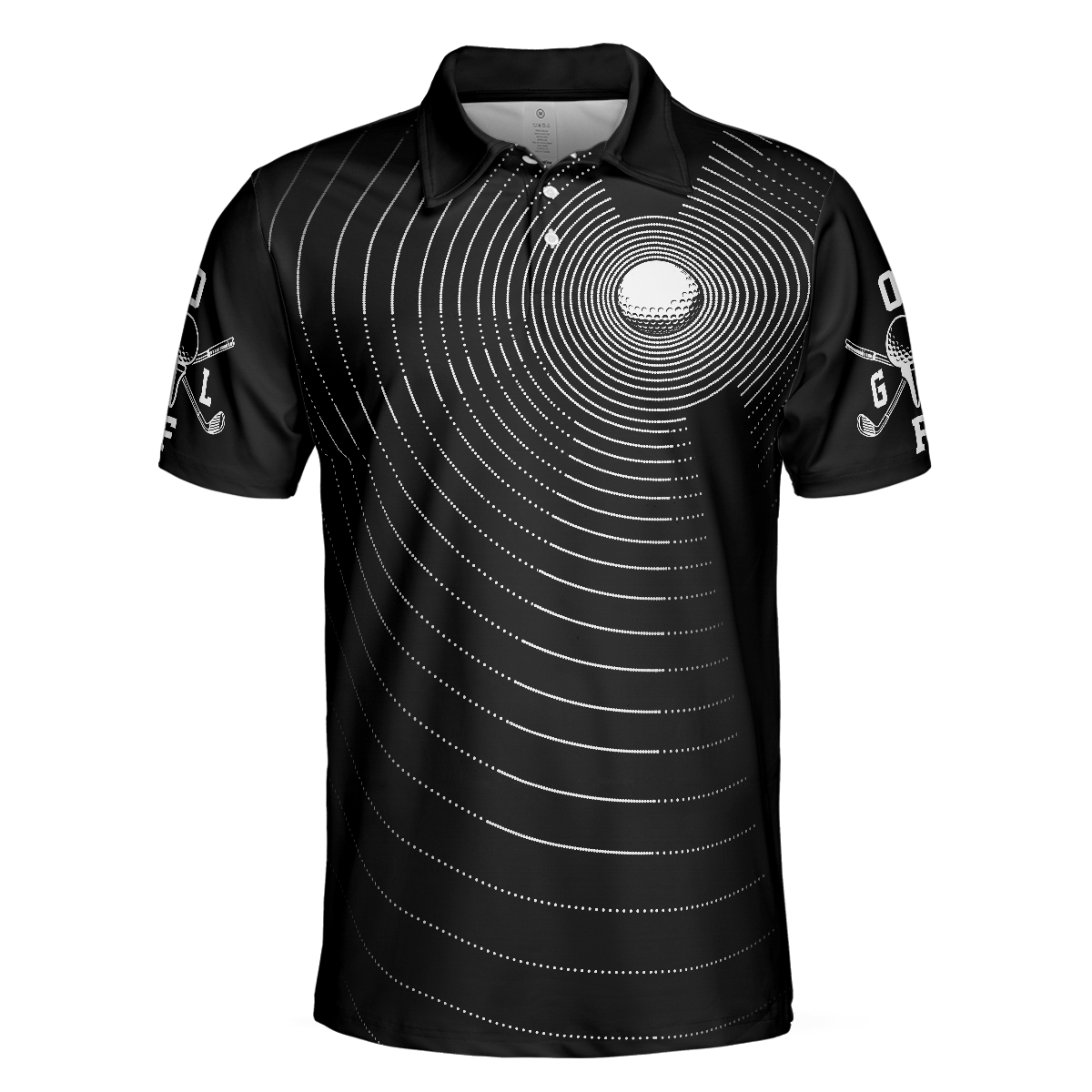 3D Effect Gold Ball And Golfer All Over Print Polo Shirt For Men, Best Golf Shirt For Men - Hyperfavor