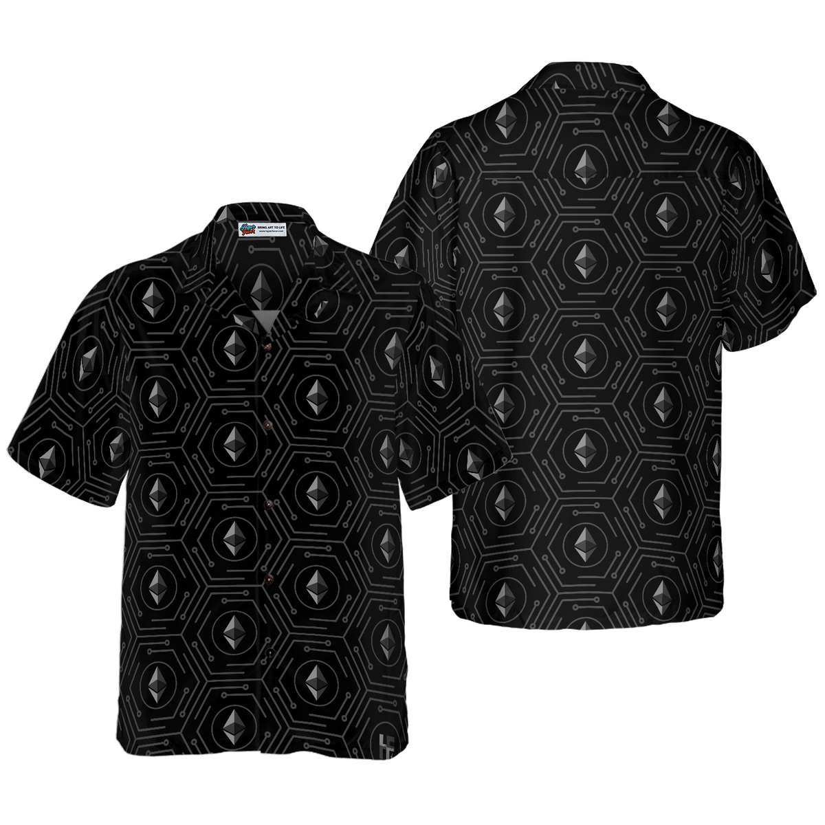 Seamless High Tech Ethereum Cryptocurrency Hawaiian Shirt - Hyperfavor