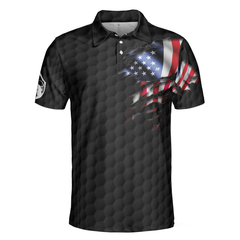 American Men Golfer Black Version Golf Polo Shirt - Hyperfavor