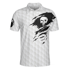 Never Underestimate An Old Man With A Golf Club Polo Shirt, White Skull Polo Shirt, Best Golf Shirt For Men - Hyperfavor