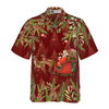 Hyperfavor Santa Santa Riding Sleigh 2 Pattern Hawaiian shirt, Christmas Shirts Short Sleeve Button Down Shirt For Men And Women - Hyperfavor