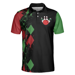 Bowly Night Polo Shirt, Christmas Themed Polo Shirt Design, Best Christmas Gift Idea For Bowling Lovers - Hyperfavor