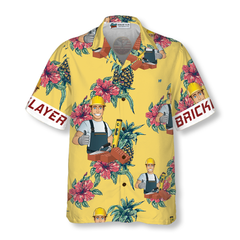 Bricklayer Pineapple Seamless Pattern Hawaiian Shirt - Hyperfavor