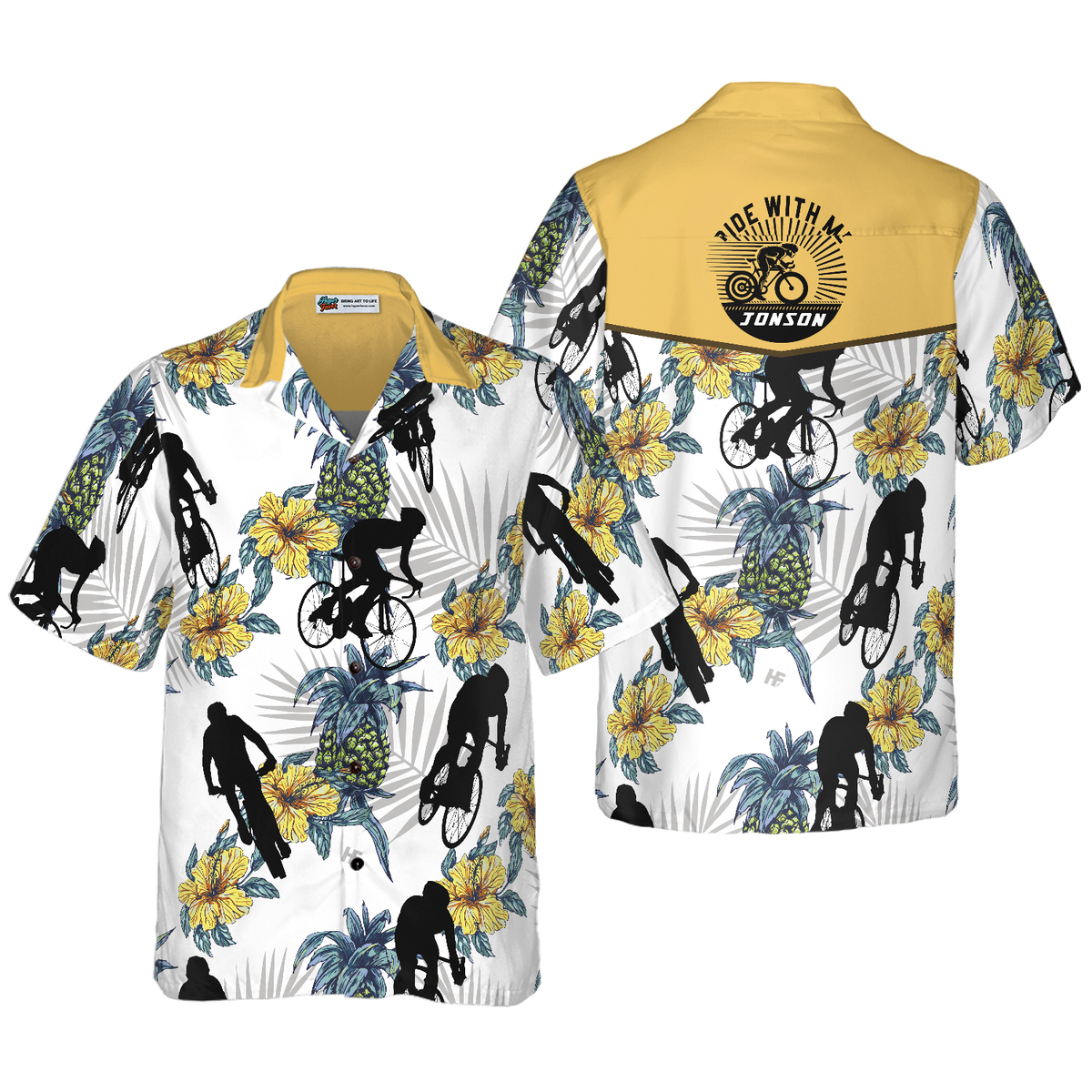 Cycling Ride With Me Custom Hawaiian Shirt - Hyperfavor