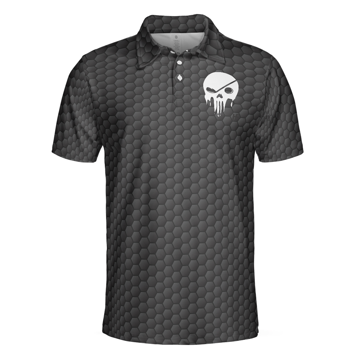 Golf Some Grandpas Polo Shirt, Black Golf Seamless Pattern Skeleton Golfer Skull Golf Shirt For Men - Hyperfavor