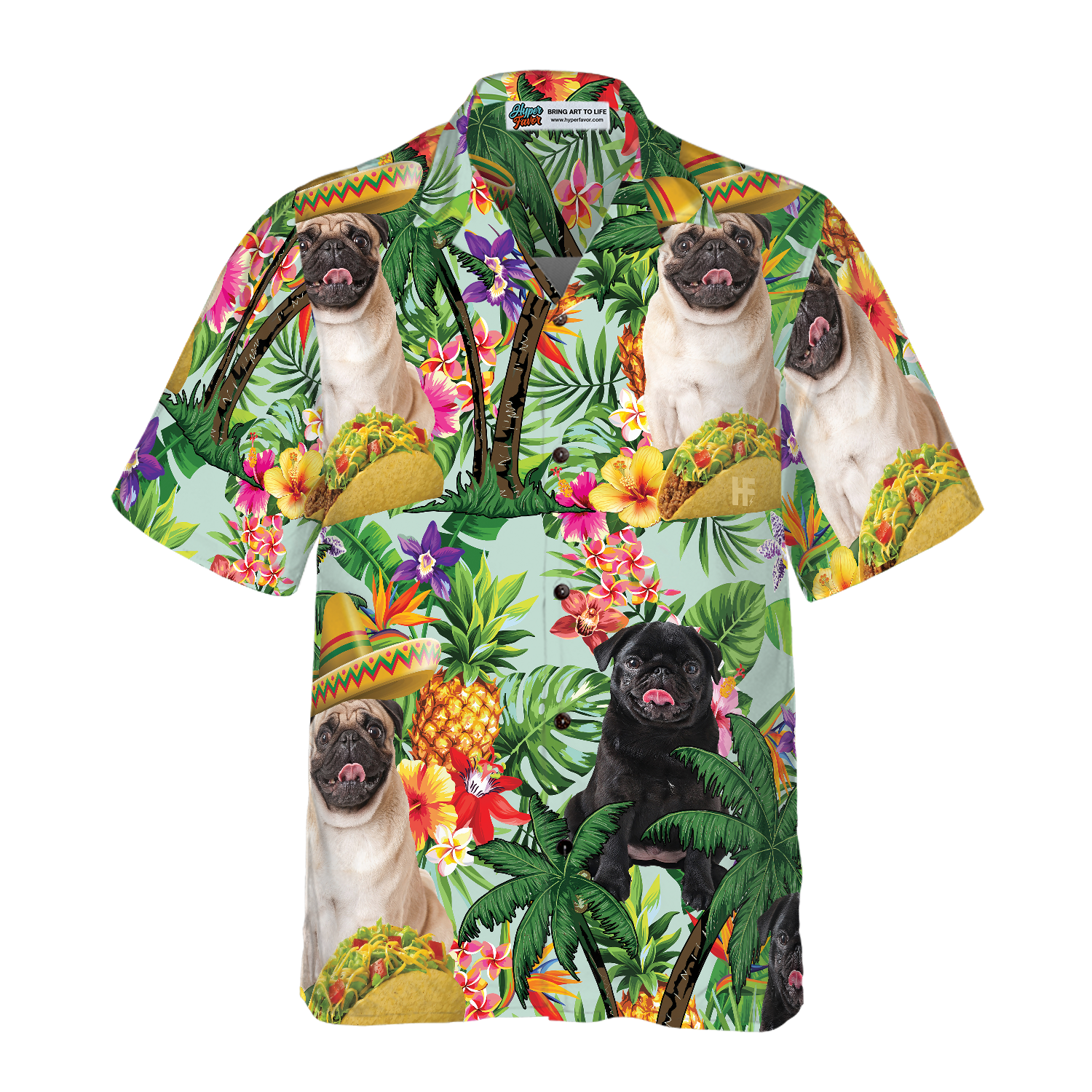 Taco Pug Are Ready For Summer Hawaiian Shirt - Hyperfavor