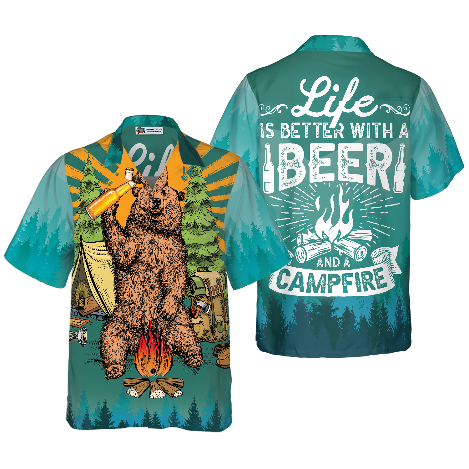 Life Is Better With Beer And A Campfire Hawaiian Shirt - Hyperfavor