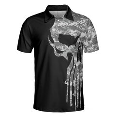 I Am An US Veteran Polo Shirt, Skull Camo Shirt For Retired Veterans, Best Veteran Day Shirt Design - Hyperfavor