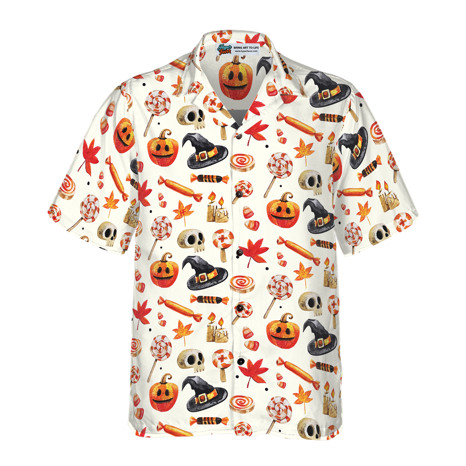 Halloween Art Print Hawaiian Shirt - Hyperfavor