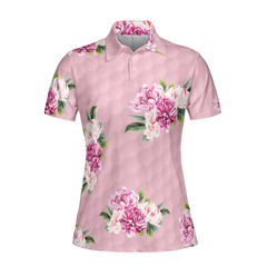 Watercolor Flowers And Golf Short Sleeve Women Polo Shirt - Hyperfavor