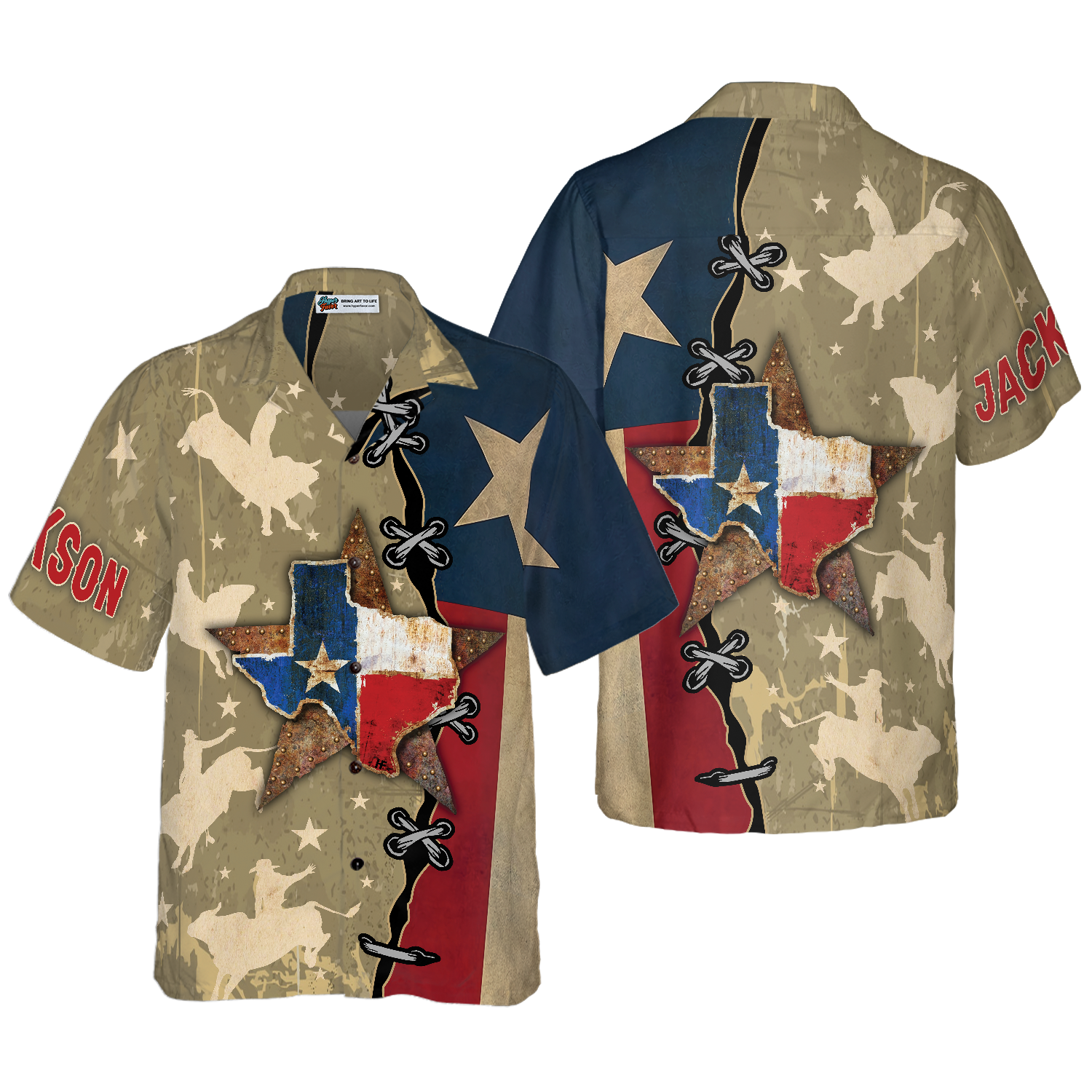 Texas Flag & Rodeo Texas Custom Hawaiian Shirt, Unique Texas Shirt For Texas Lovers - Hyperfavor