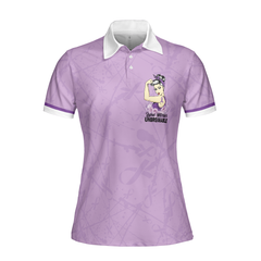 Peace Love Cure Lupus Awareness Short Sleeve Women Polo Shirt, Purple Ribbon Lupus Shirt For Ladies, Lupus Support Gift - Hyperfavor