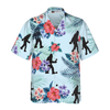 Bigfoot Bluebonnet Bigfoot Hawaiian Shirt, Arctic Blue Texas Floral And Leaves Bigfoot Shirt For Men - Hyperfavor