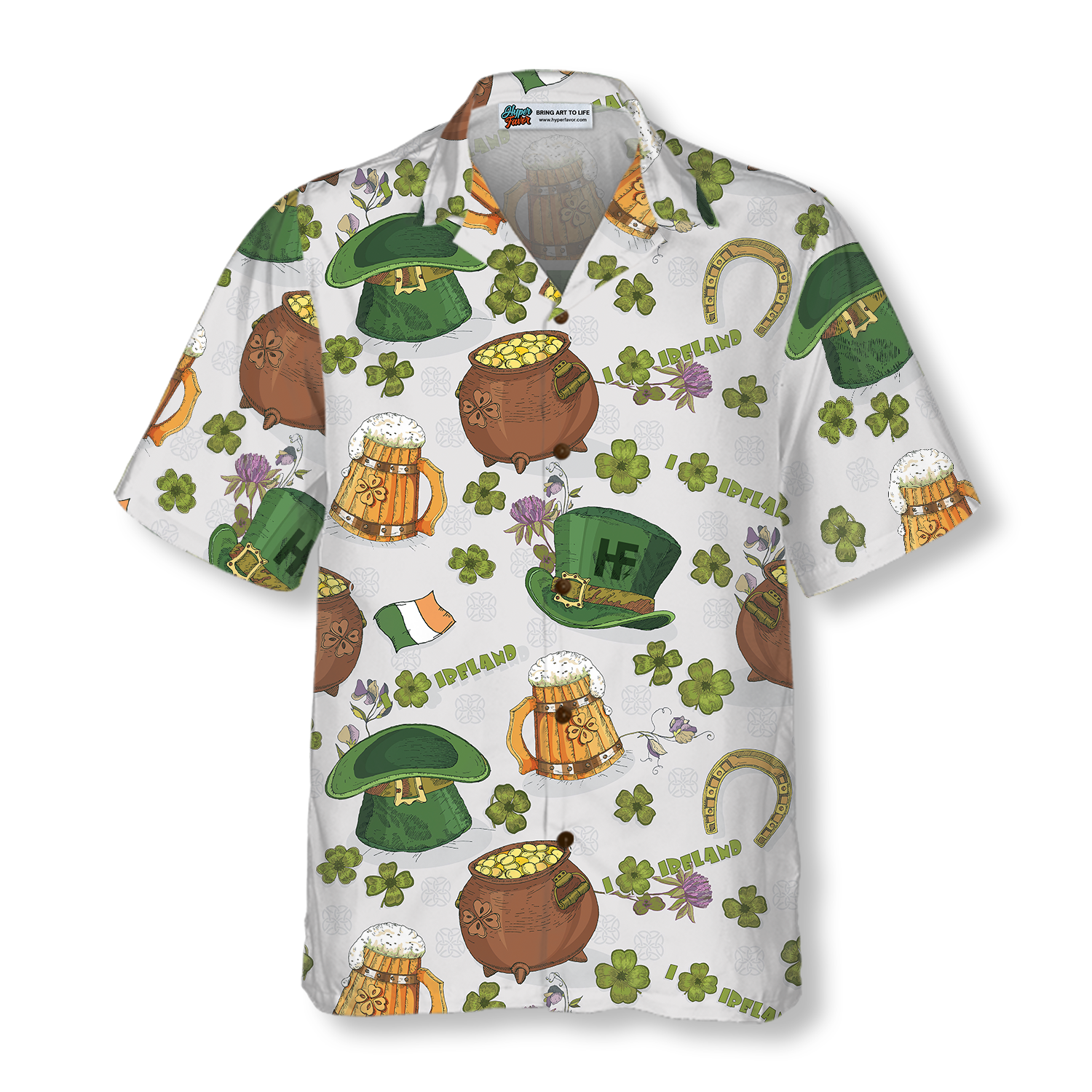 Happy Saint Patrick's Day Ireland Proud Pattern 2 Hawaiian Shirt - Hyperfavor