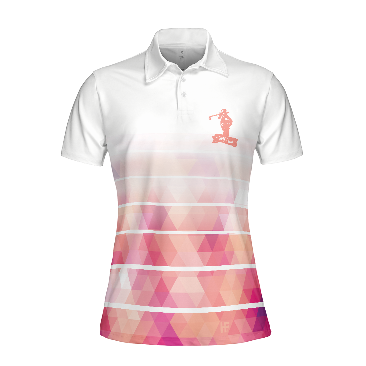 Girl Swinging Golf Club Short Sleeve Women Polo Shirt - Hyperfavor