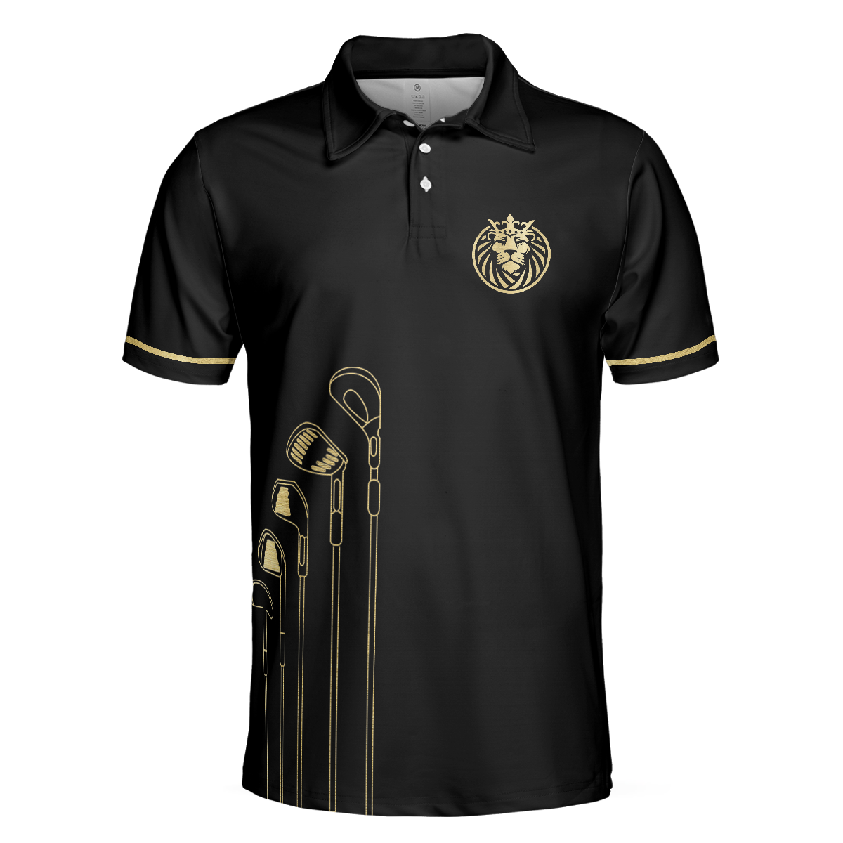 Live Like A King Playing Golf Black And Gold Polo Shirt, Luxury