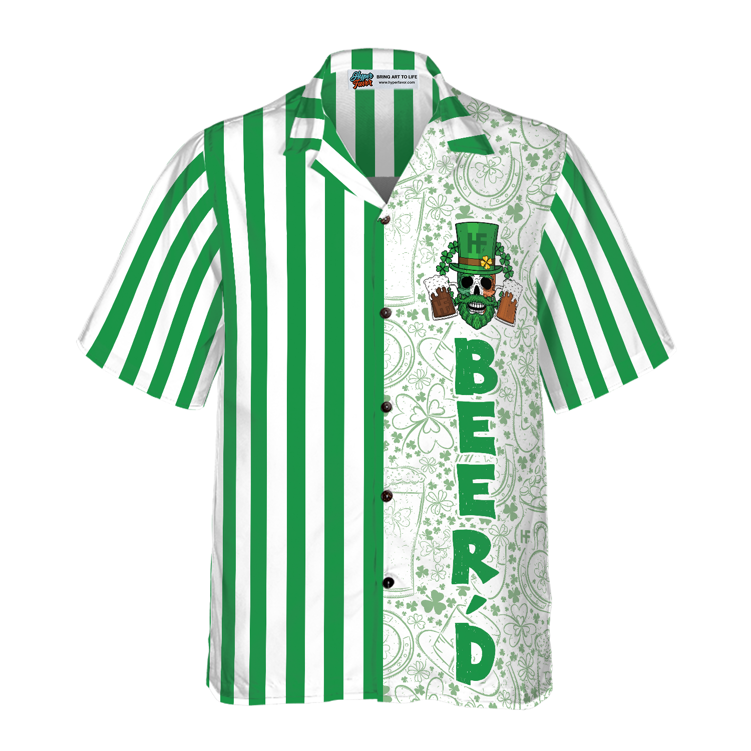 Beer'd Happy Saint Patrick's Day Hawaiian Shirt - Hyperfavor