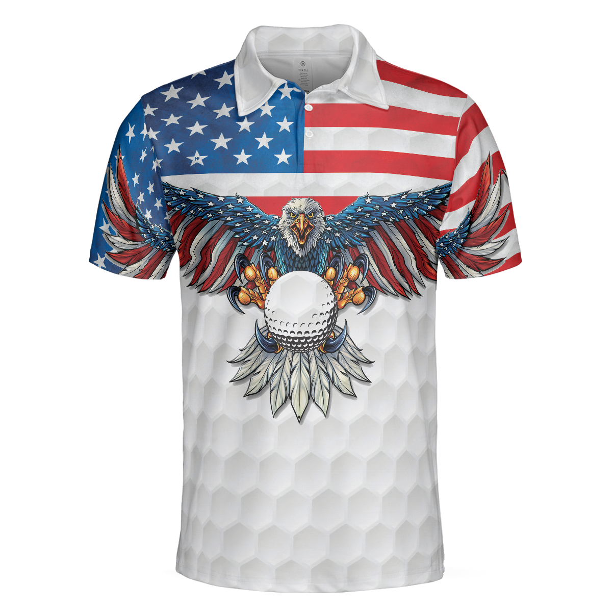 Golf American Flag Eagle Polo Shirt - Hyperfavor