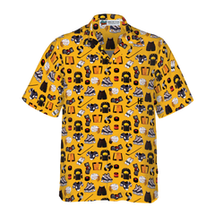 Yellow Ice Hockey Gear Hawaiian Shirt - Hyperfavor