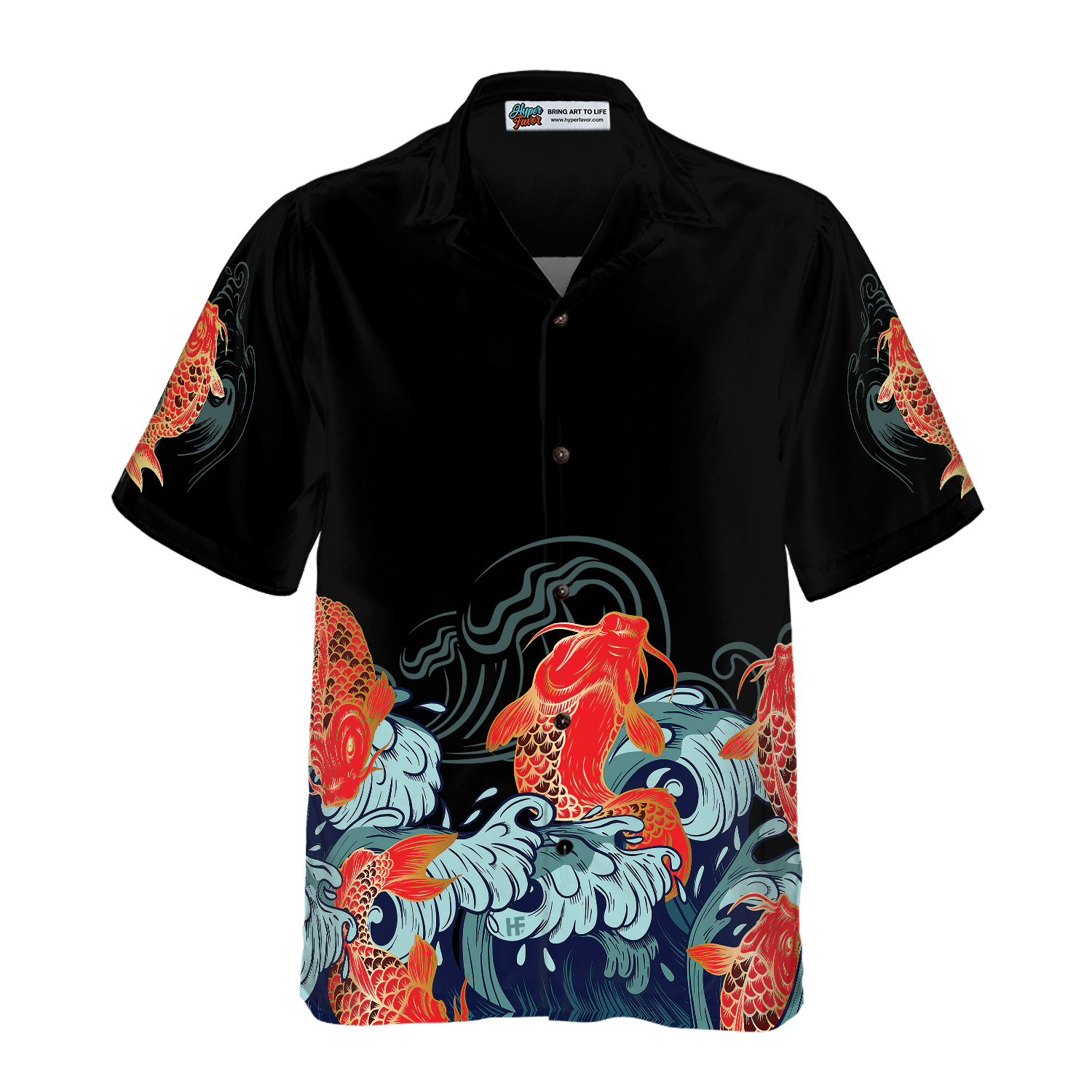 Golden Koi Fish Hawaiian Shirt - Hyperfavor