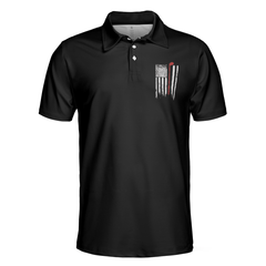 Golf Nation Short Sleeve Golf Polo Shirt, Black And White American Flag Polo Shirt, Patriotic Golf Shirt For Men - Hyperfavor