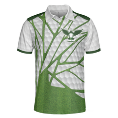 Birdie Chaser Golfer Golf Polo Shirt, White and Green Birdie Golfing Shirt For Men, Best Golf Gift for Golfers - Hyperfavor