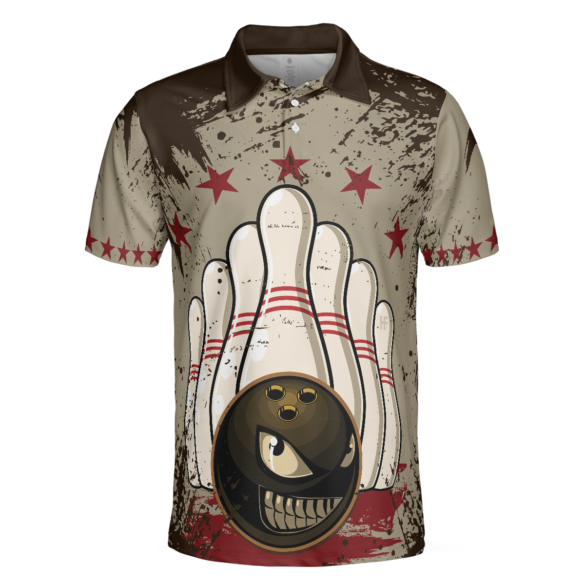 Bowling Ball Vintage Background Short Sleeve Polo Shirt, Crazy Polo Shirt, Best Bowling Shirt For Men - Hyperfavor