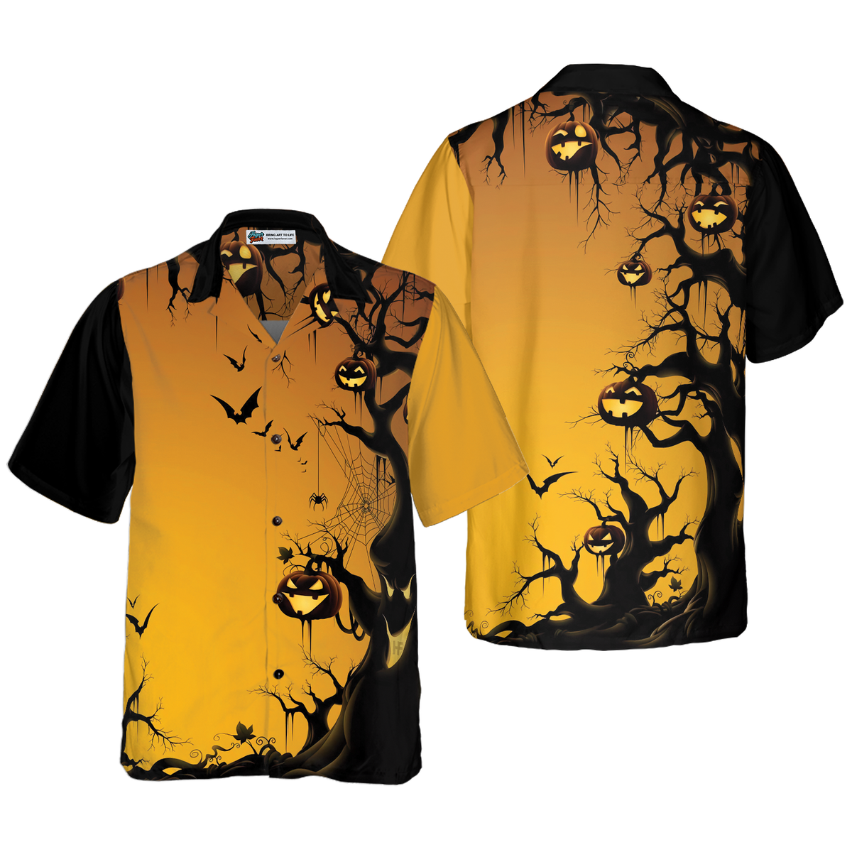 Scary Halloween Tree Hawaiian Shirt - Hyperfavor