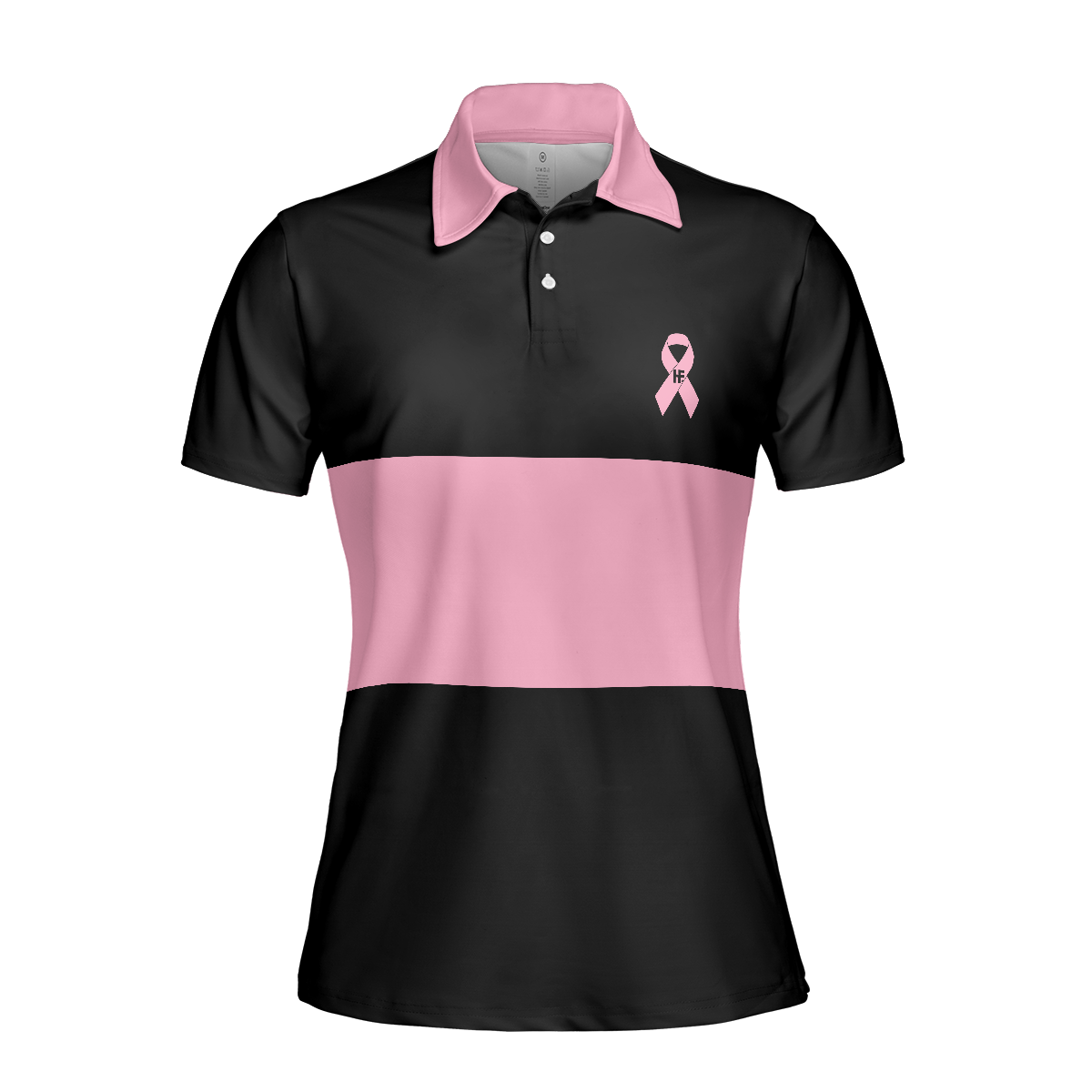 Breast Cancer Awareness Ribbon Short Sleeve Women Polo Shirt, Thoughtful Breast Cancer Survivor Shirt - Hyperfavor