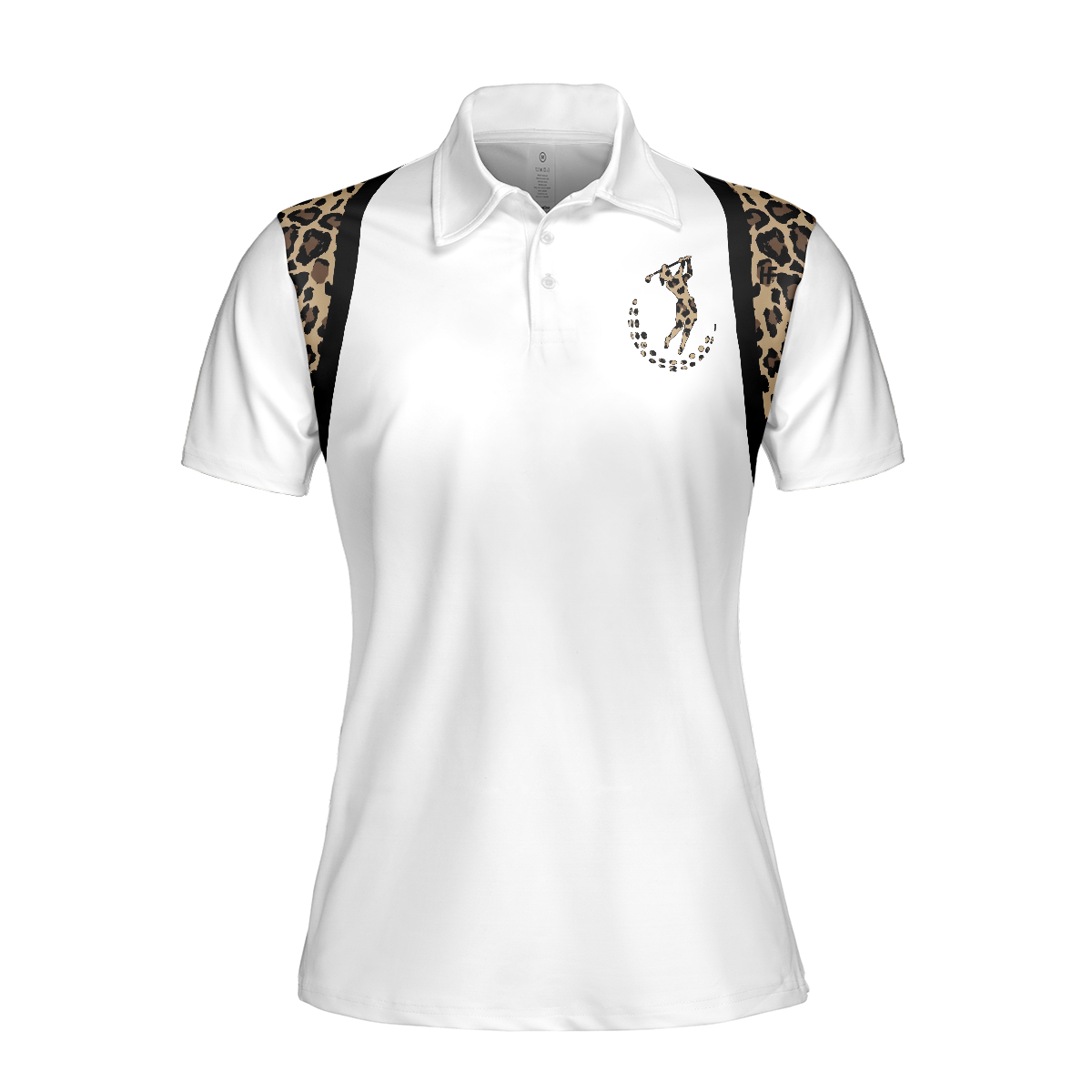 Golf Girl Leopard Pattern Shirt Short Sleeve Women Polo Shirt - Hyperfavor