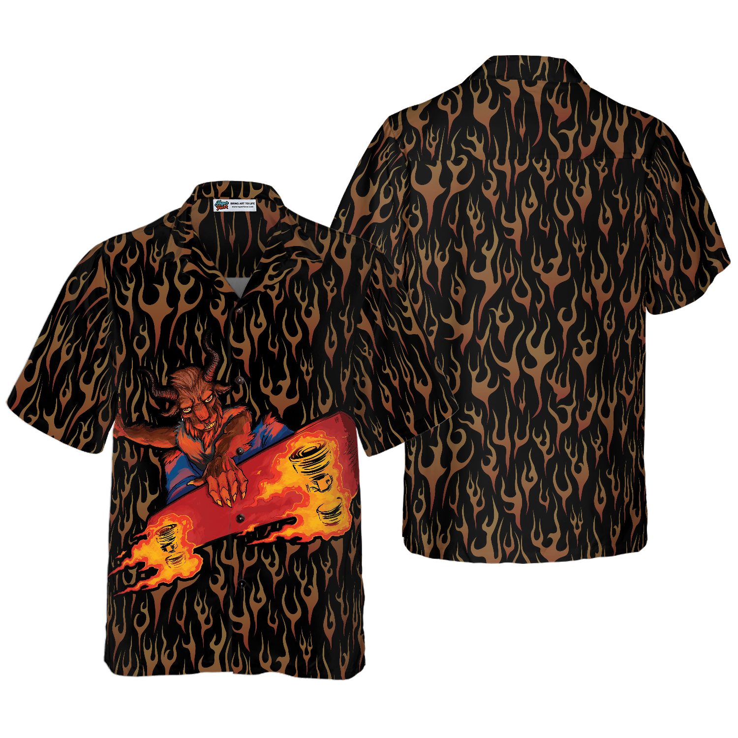 Skating Satan Gothic Hawaiian Shirt, Goth Hawaiian Shirt For Men And Women - Hyperfavor