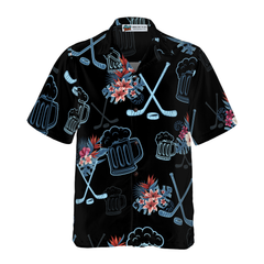 Hockey & Beer Tropical Hawaiian Shirt - Hyperfavor