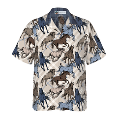 Horse Running Seamless Pattern Hawaiian Shirt - Hyperfavor