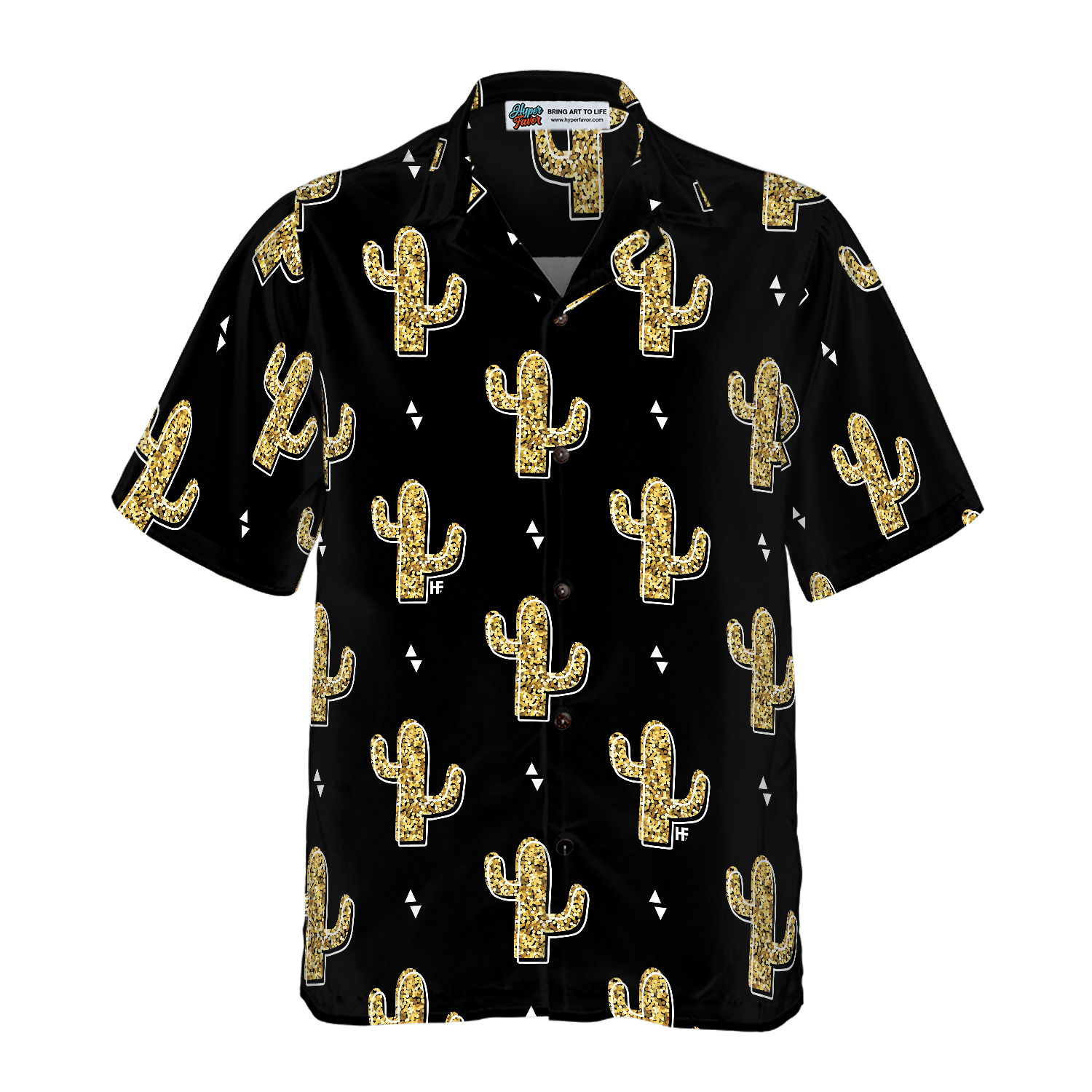 Golden Cactuses Hawaiian Shirt - Hyperfavor