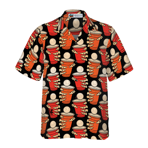 Beer Pong Halloween Party Hawaiian Shirt