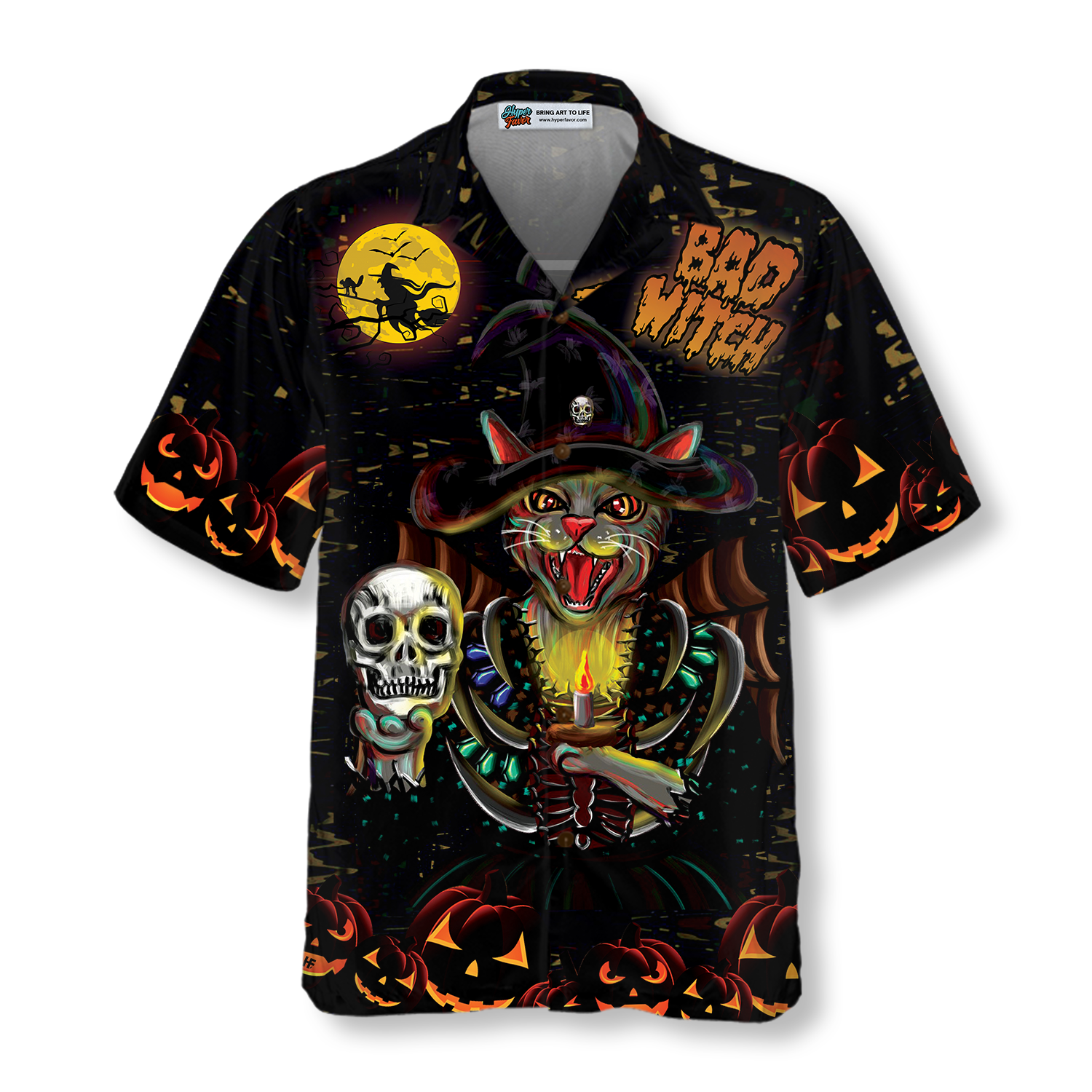 I'm A Bad Witch Cat Hawaiian Shirt - Hyperfavor