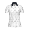 Crossed Golf Clubs Black And White Golf Short Sleeve Women Polo Shirt - Hyperfavor