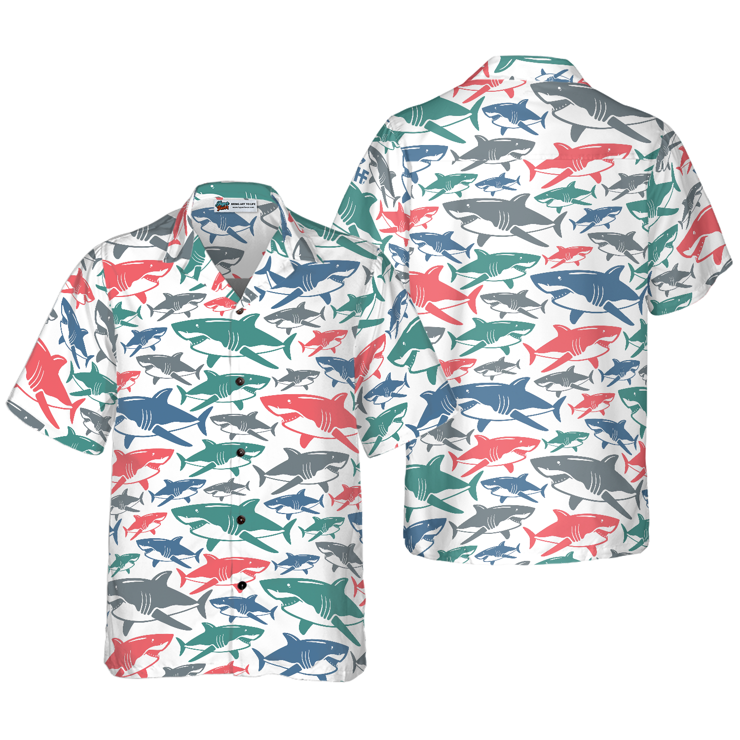 Shark Pattern 14 Hawaiian Shirt - Hyperfavor